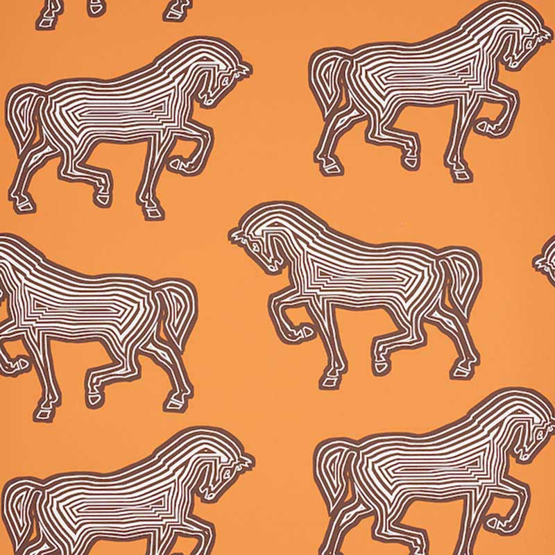 Schumacher Faubourg Orange Wallpaper (40% Off)