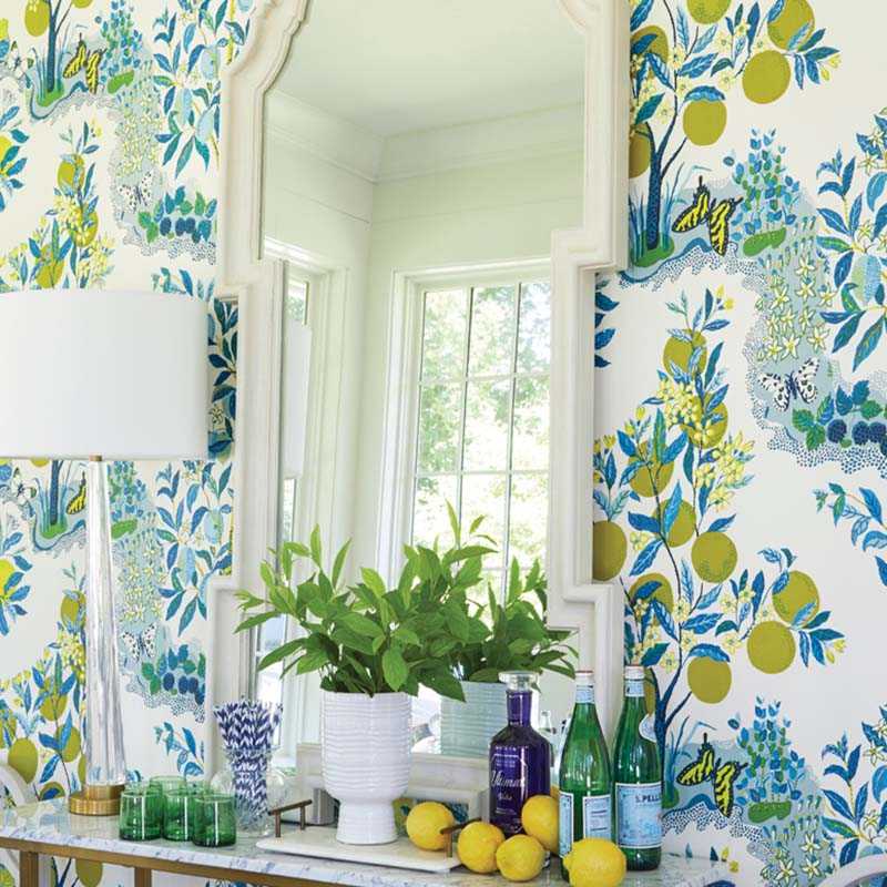 Schumacher Citrus Garden Pool Wallpaper 40 Off Samples