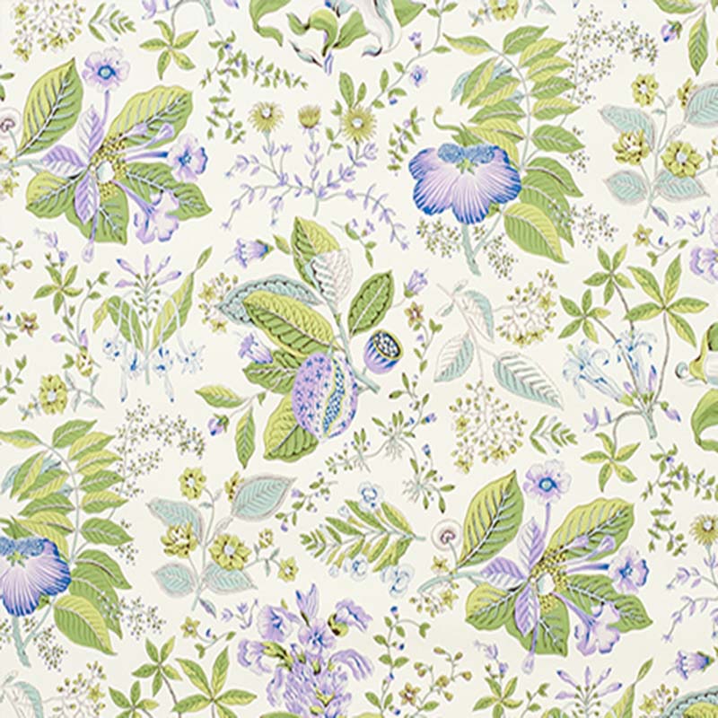 Schumacher Pomegranate Botanical Purple Wallpaper 40% Off | Samples