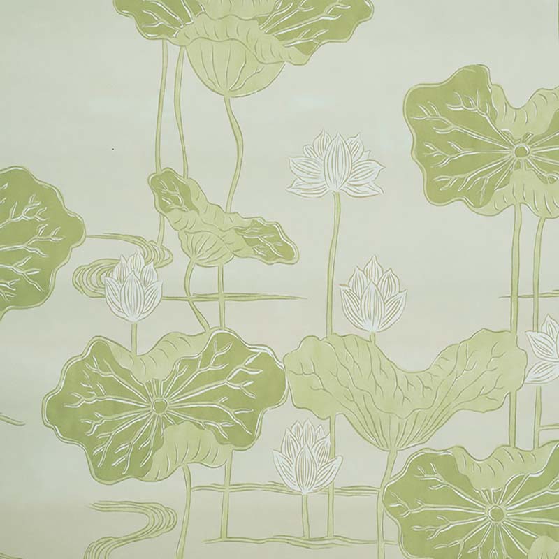 Schumacher Kireina Lotus White Ivory Wallpaper | Samples