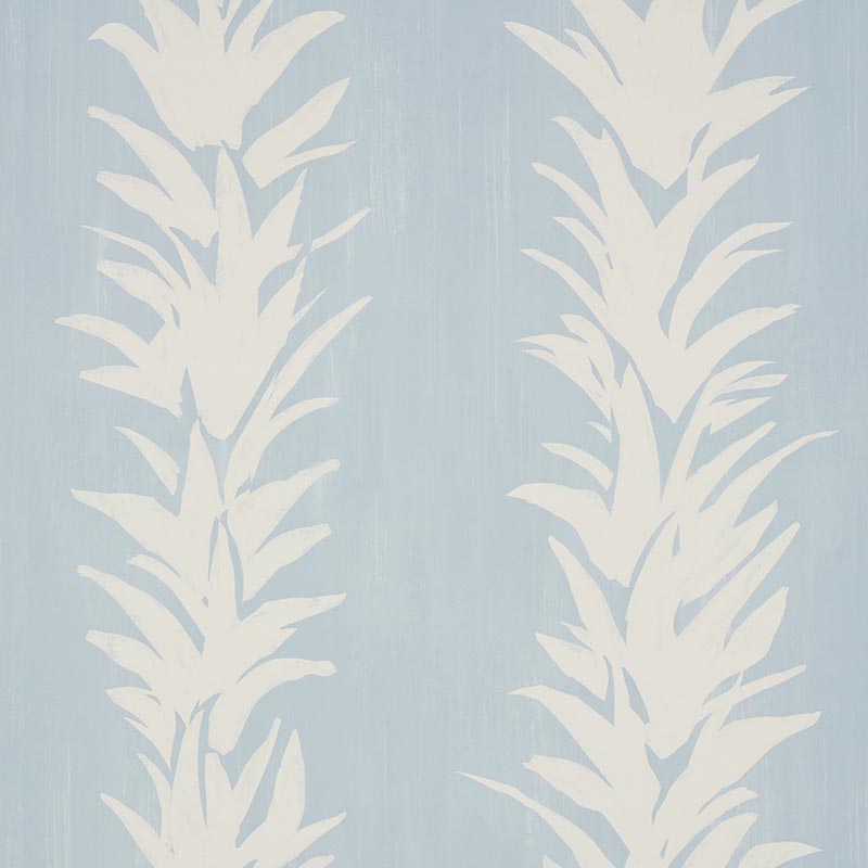 Schumacher White Lotus Soft Blue Wallpaper | Samples