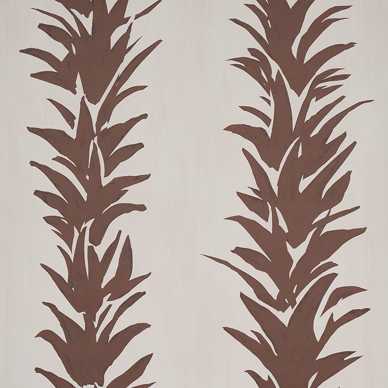 Schumacher White Lotus Cocoa Wallpaper | Samples