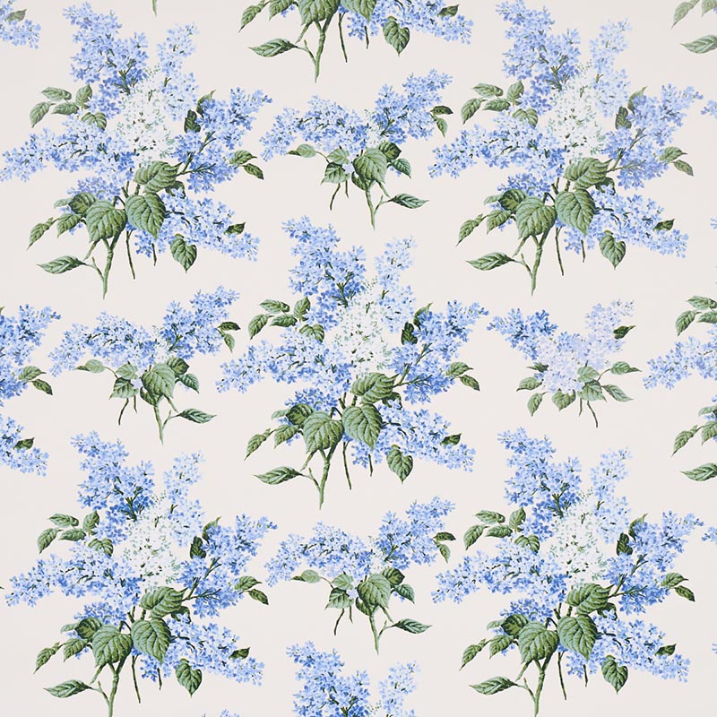 Schumacher Proust's Lilacs Blue Wallpaper 40% Off | Samples