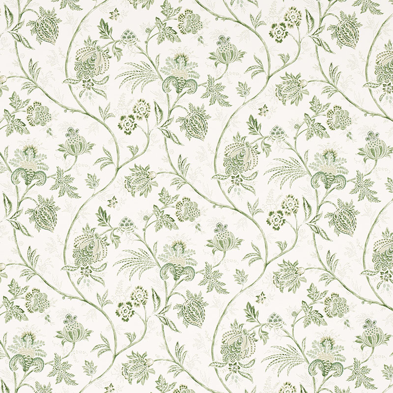 Schumacher Chinoiserie Vine Leaf Green Wallpaper 40% Off | Samples