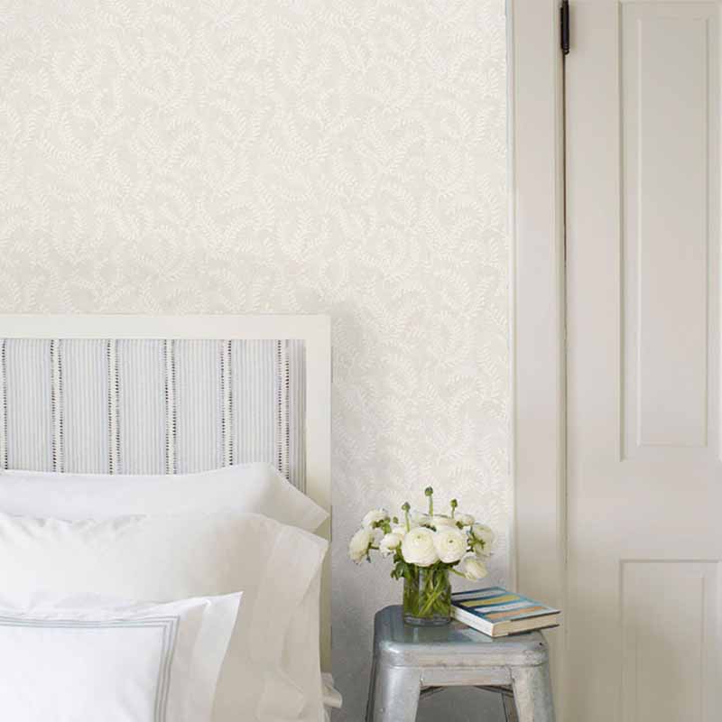 Schumacher Etched Fern Sky Wallpaper 40 Off Samples