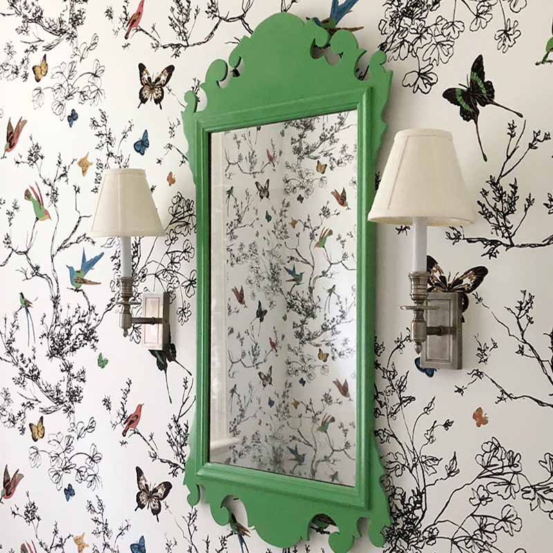 Schumacher Birds & Butterflies Porcelain Wallpaper | Samples