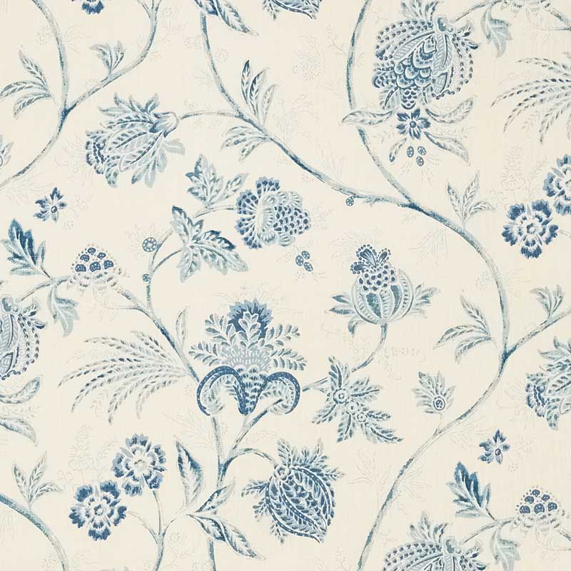 Schumacher Chinoiserie Vine China Blue Fabric 40% Off | Samples