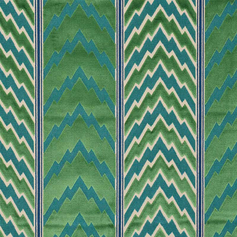 Schumacher Florentine Velvet Emerald Fabric 40% Off | Samples