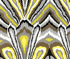 TRINA TURK PEACOCK PUNCH ORANGE BROWN CORAL IKAT FABRIC SHOWER CURTAIN 72 X 72