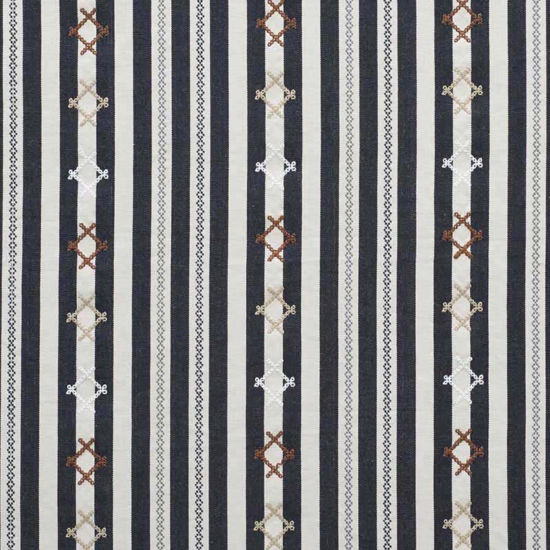 Schumacher Rhodes Stripe Black Fabric 40% Off | Samples