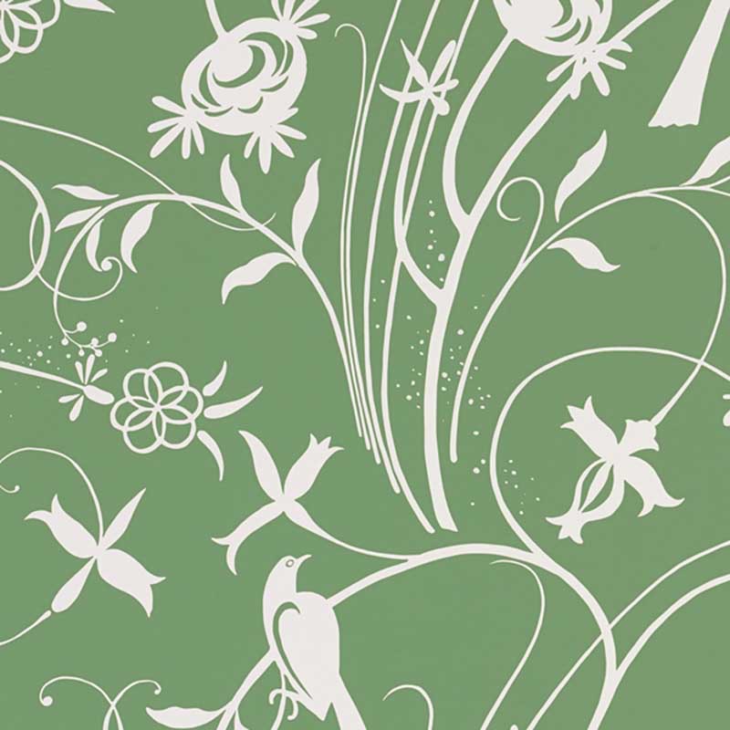 Schumacher Sky Meadow Green Wallpaper 40 Off Samples