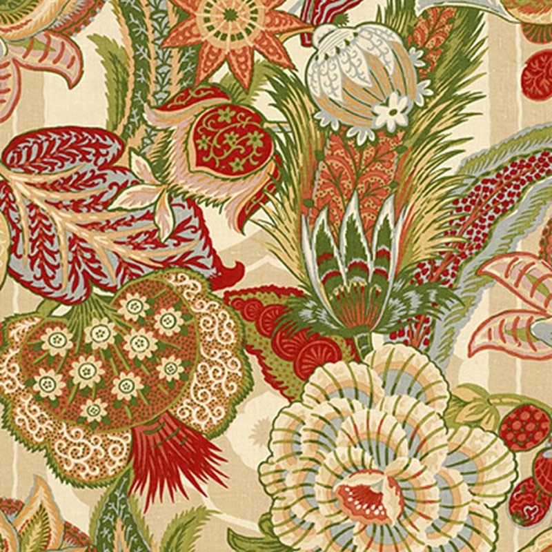 Schumacher Zanzibar Linen Print Melon Fabric 40% Off | Samples