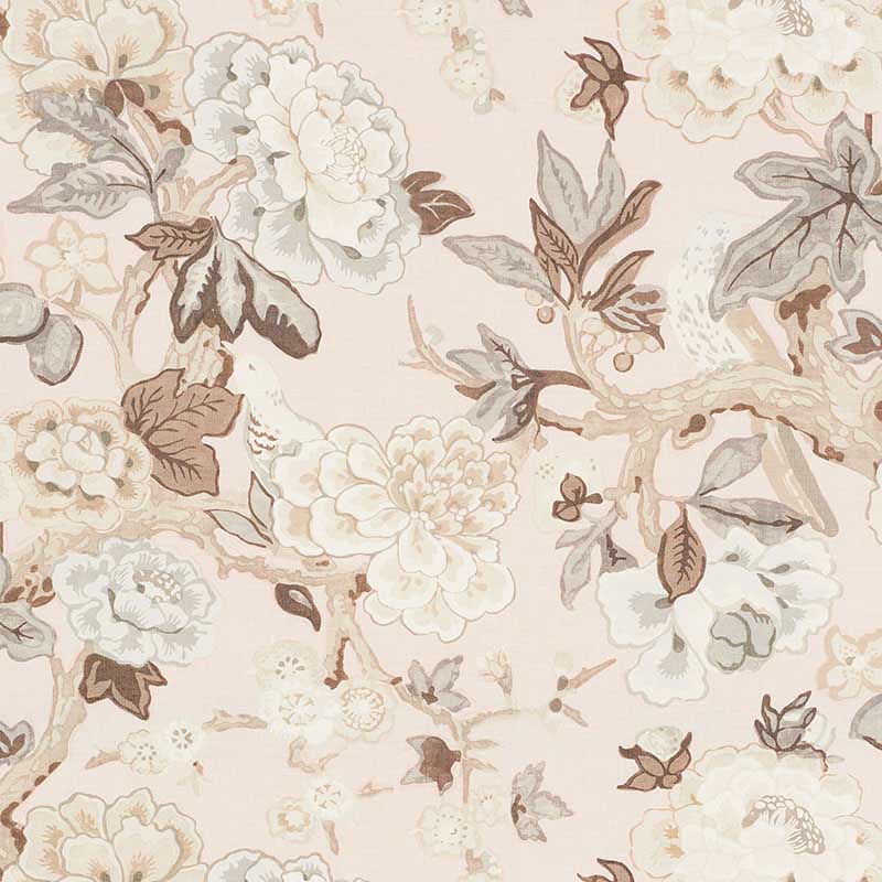 Schumacher Bermuda Blossoms Blush Fabric | Samples