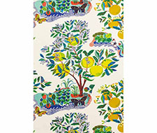 Schumacher Citrus Garden Pool Wallpaper 40% Off | Samples