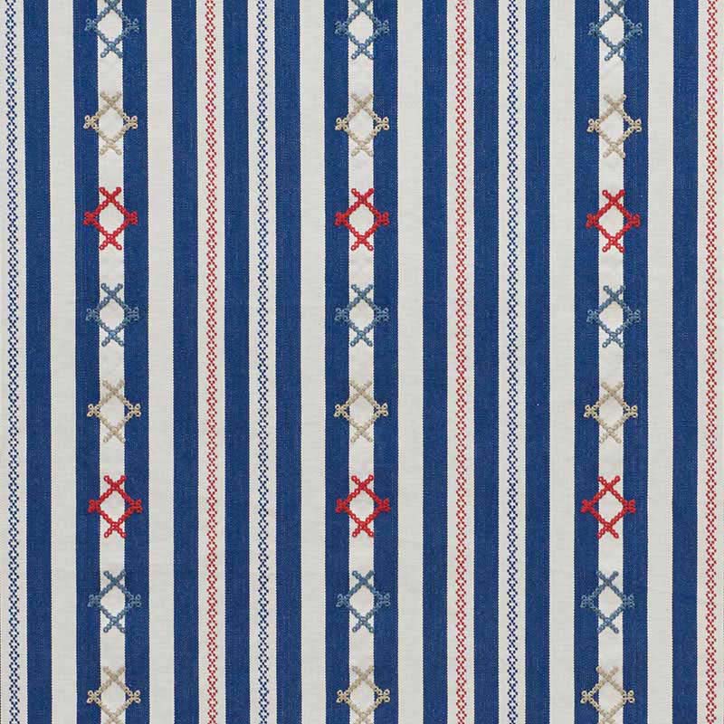 Schumacher Rhodes Stripe Navy Fabric 40 Off Samples