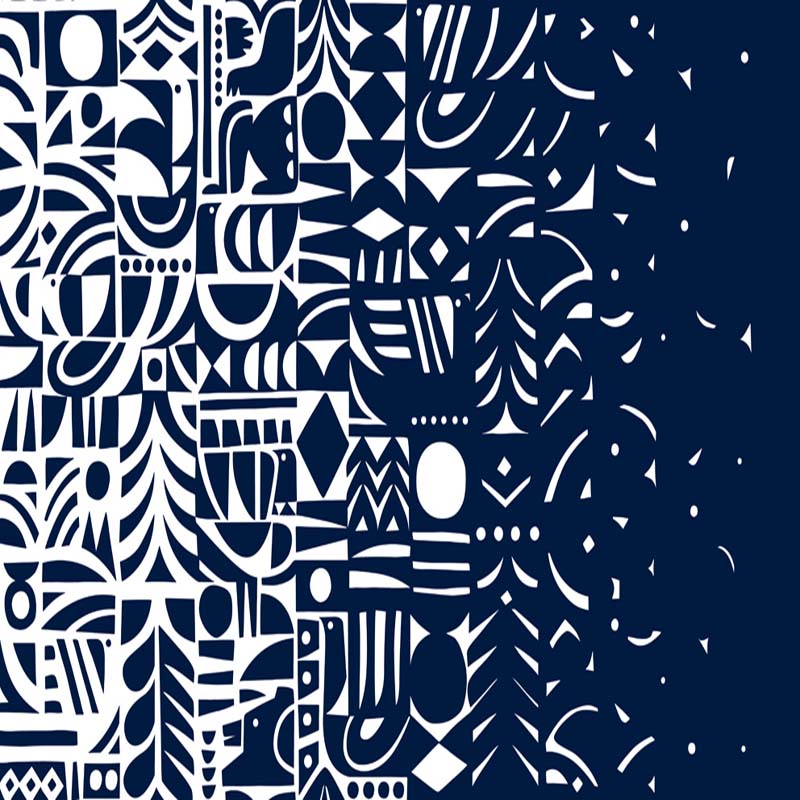 Marimekko Yön Varjo Midnight Blue and Off-White Wallpaper 40% Off | Samples