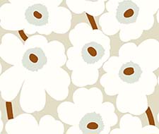 Marimekko Unikko Mustard And Sky Blue Wallpaper 40 Off Samples