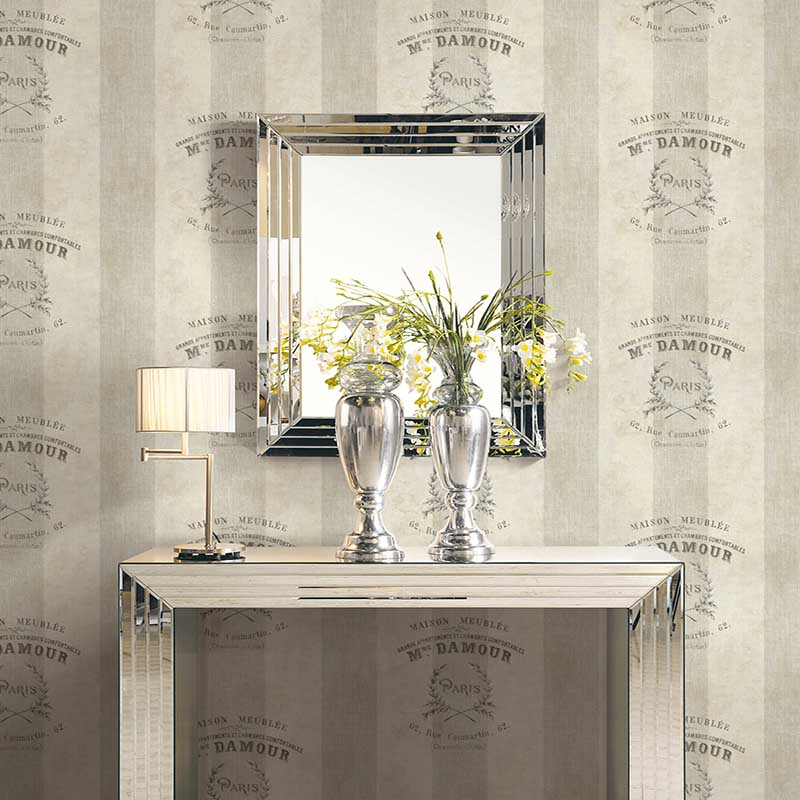 Seabrook Newcastle Crest Script Beige Wallpaper 40 Off Samples
