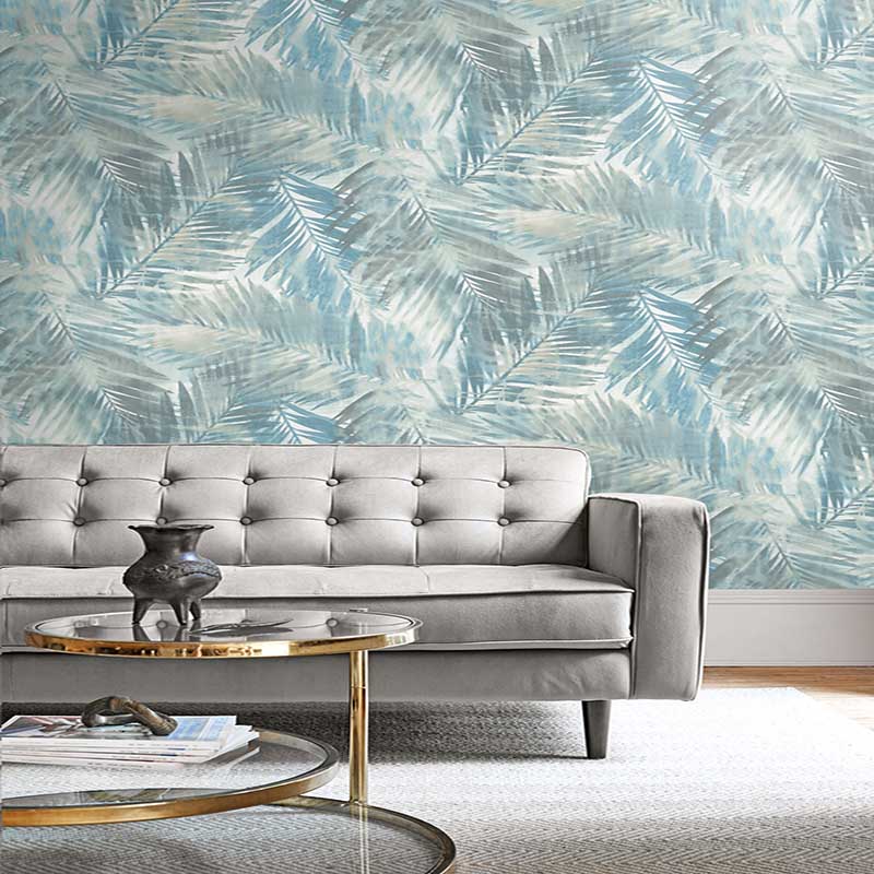 Seabrook Kentmere Leaves Gray Wallpaper 40% Off | Samples