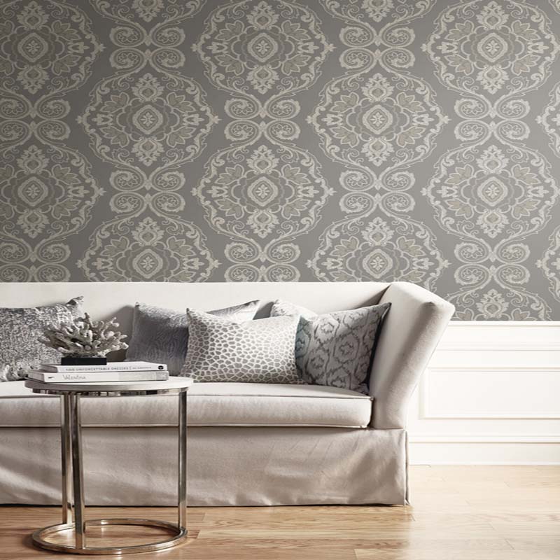 Seabrook Nautical Damask Blue Wallpaper 40% Off | Samples