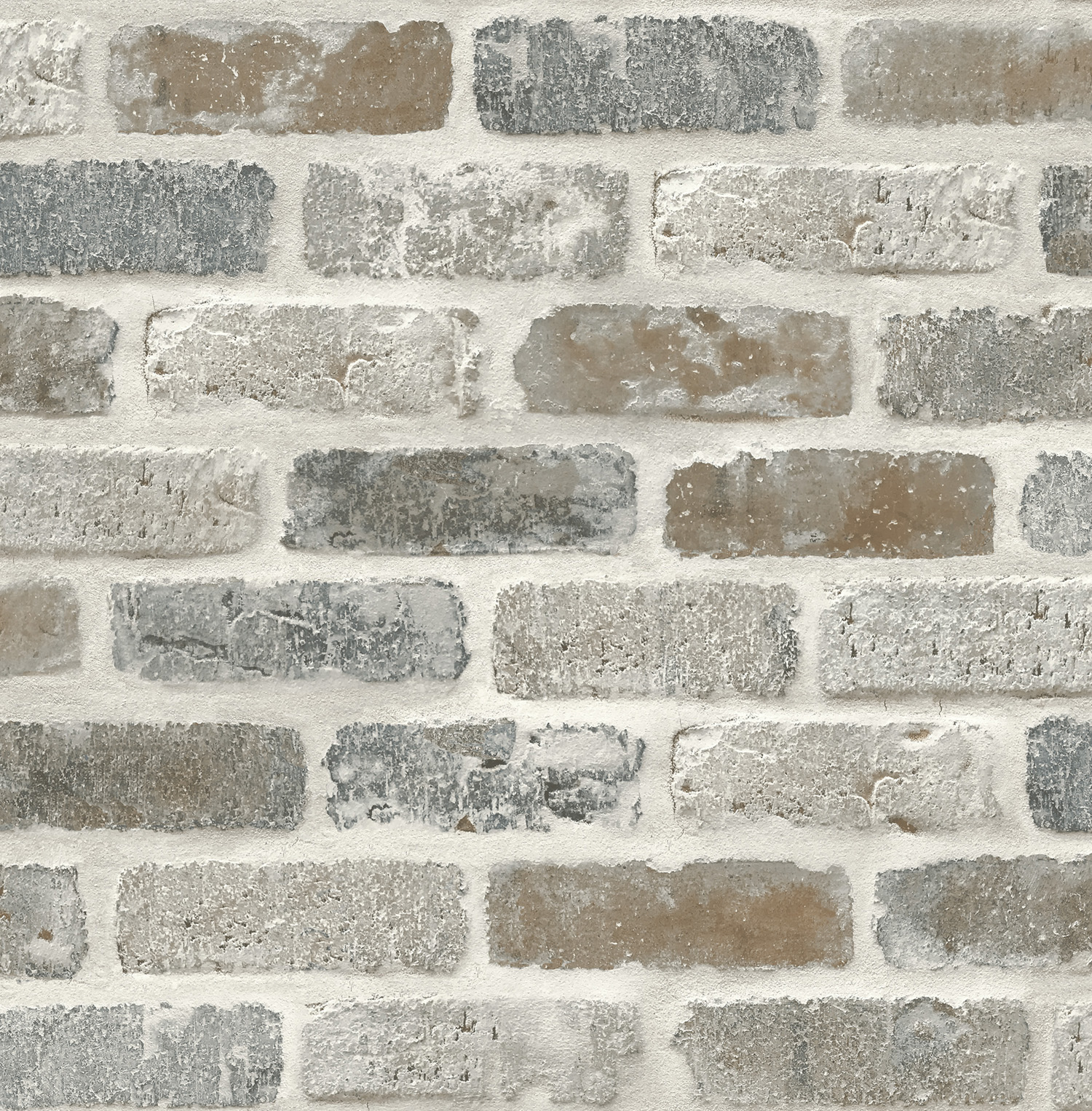 Seabrook Washed Brick Gray Wallpaper 40% Off | Samples