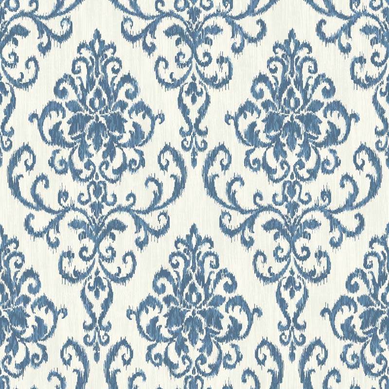 Seabrook Washed Damask Blue Wallpaper 40 Off Samples