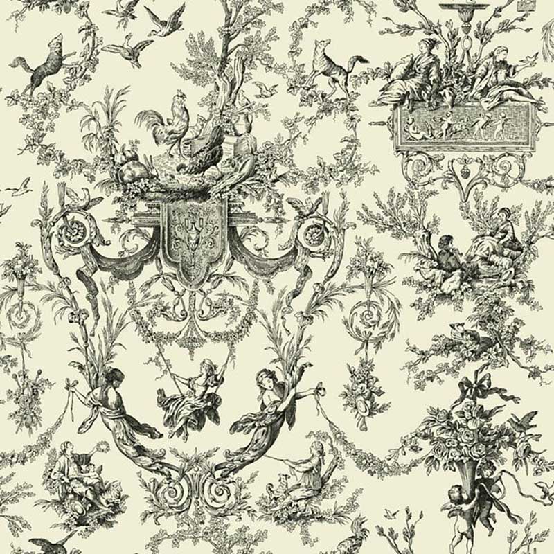 Ashford House Old World Toile Beige Black Wallpaper 40 Off Samples