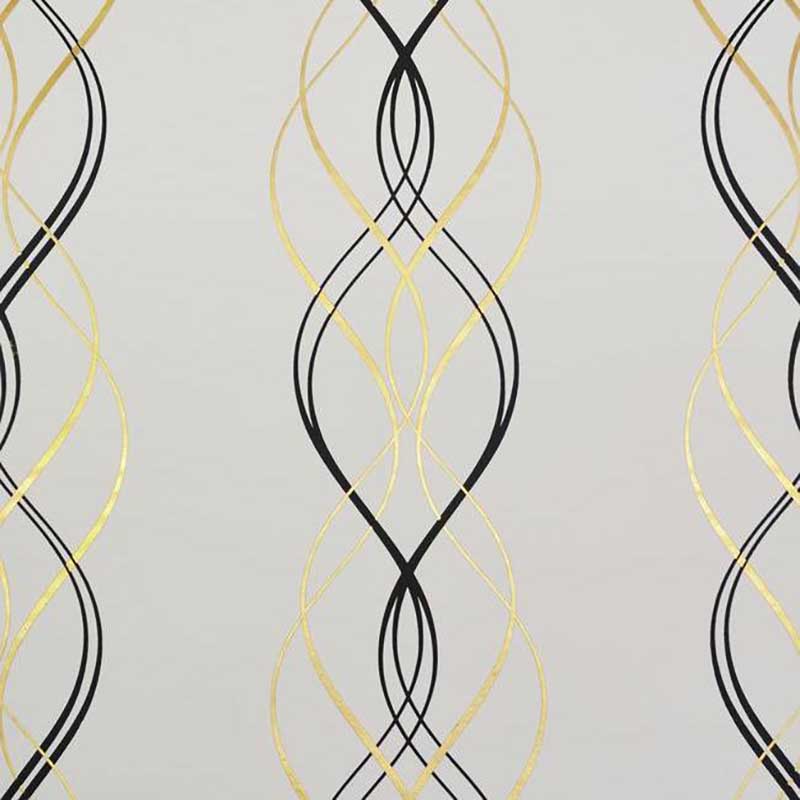 York Aurora Black White Gold Wallpaper 40% Off | Samples