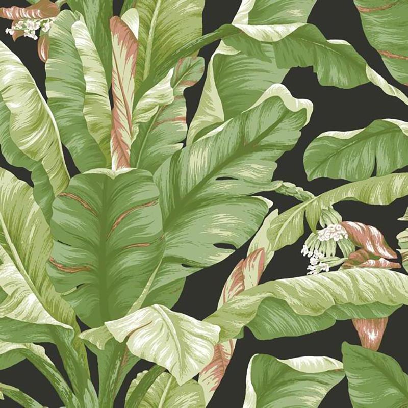 York Banana Leaf Black Green Peel And Stick Wallpaper 40% Off | Samples