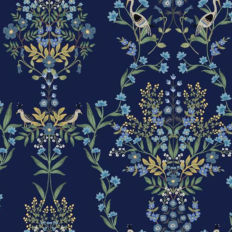 Rifle Paper Co. Luxembourg Blue Peel And Stick Wallpaper 40% Off | Samples