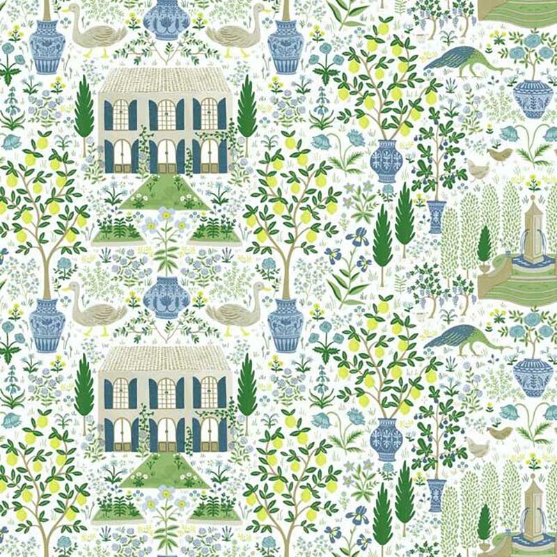 Rifle Paper Co. Camont Blue Green Wallpaper 40% Off | Samples