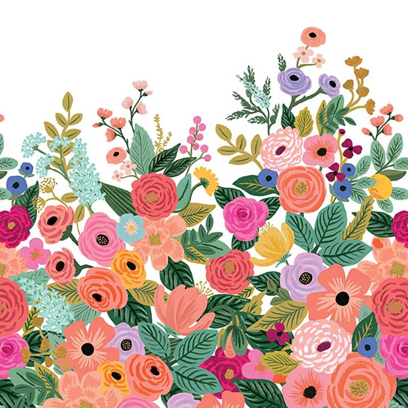 Rifle Paper Co. Garden Party Mural Cream Bright Pink Wallpaper 40% Off