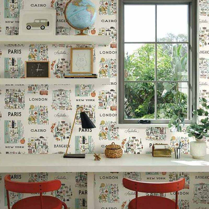 Rifle Paper Co. City Maps Mint Wallpaper 40 Off Samples